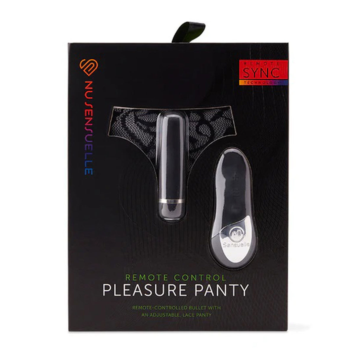Nu Sensuelle Remote Control Pleasure Panty Black For Adults Black BULLETS
