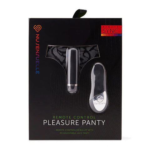 Nu Sensuelle Remote Control Pleasure Panty Black For Adults Black BULLETS