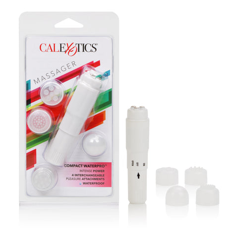 Compact Waterproof Personal Travel Massager with 4 Tips White STIMULATORS