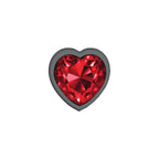 Cheeky Charms Gunmetal Butt Plug with Heart Red Jewel Small > Anal Range > Jewel Butt Plugs