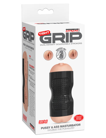 Pipedream Extreme Tight Grip Dual-Density Masturbator Sleeve Beige Strokers - Manual