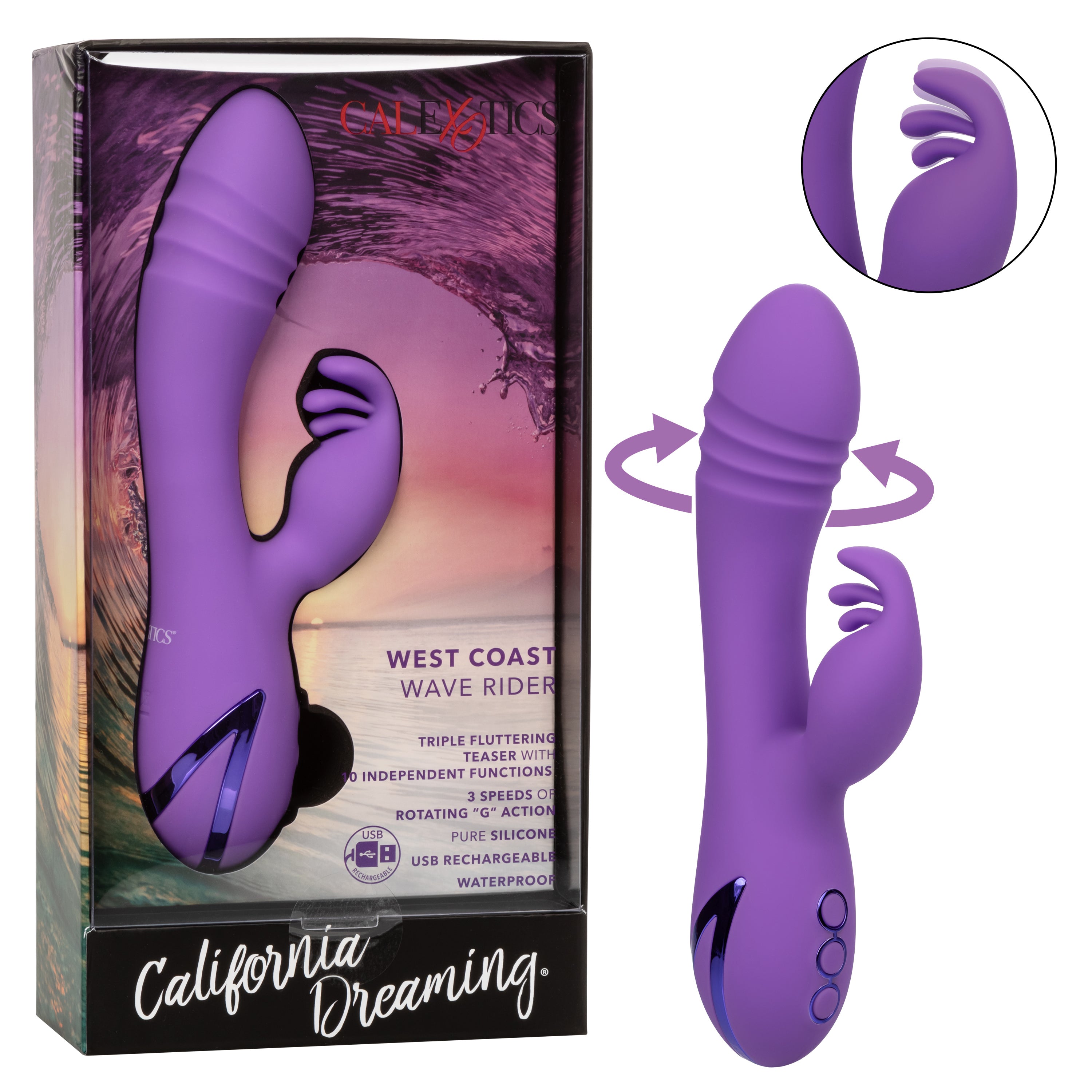 West Coast Wave Rider Vibrator And Clitoral Stimulator VIBRATORS-RABBIT