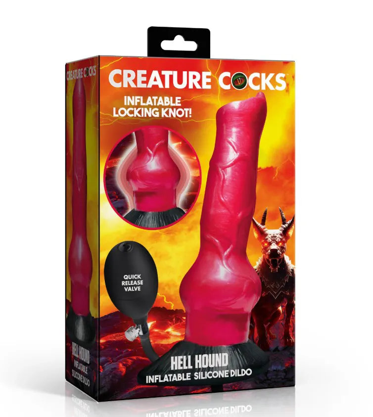 Hell Hound Inflatable Silicone Dildo - Red Red > Dildos > Fantasy