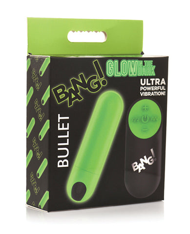 Glow in the Dark Bullet Vibrator with Remote Control Green Green BULLETS