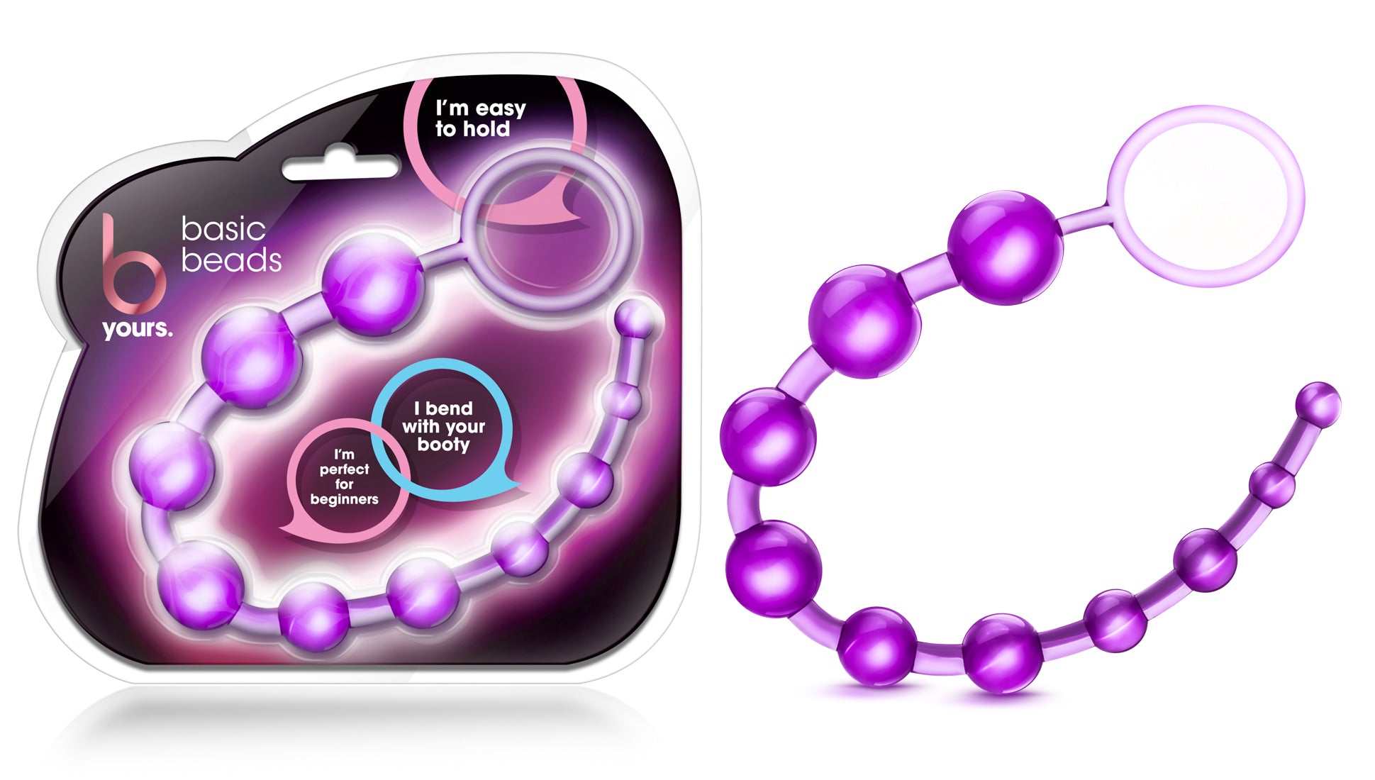 B Yours Basic Beads Purple Flexible Gradual Pleasure Beads Pink > Anal Range > Anal Beads