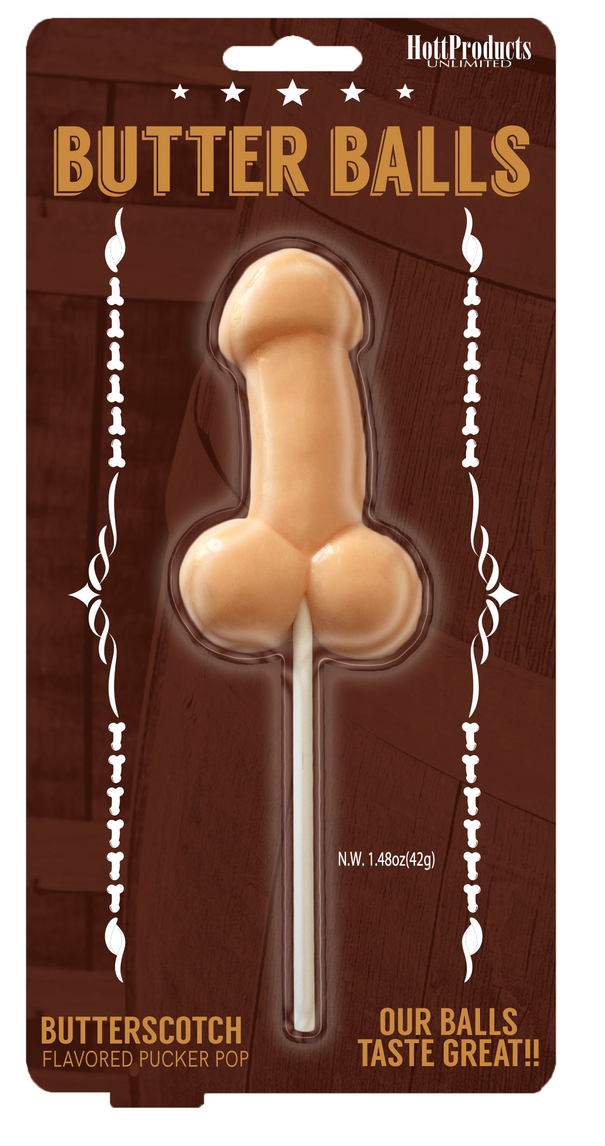 Butterballs Butterscotch Pecker Lollipop Beige > Novelties > Candy & Edible Items