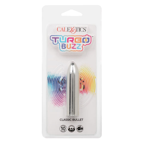Turbo Buzz Classic Bullet Vibrator Blue Compact Powerful Adult Silver BULLETS