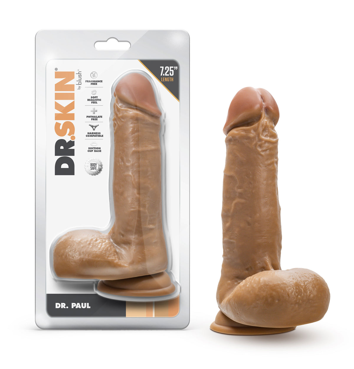Dr Paul 7.25 Inch Realistic Dildo with Suction Cup Base Tan > Dildos > Realistic Dildos