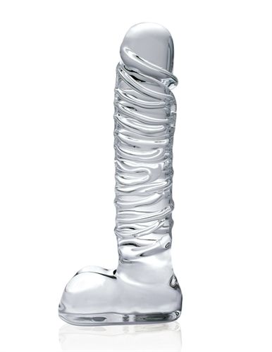 Icicles Clear Glass Massager Thick Veiny Dildo for Advanced Users Clear DONGS Glass