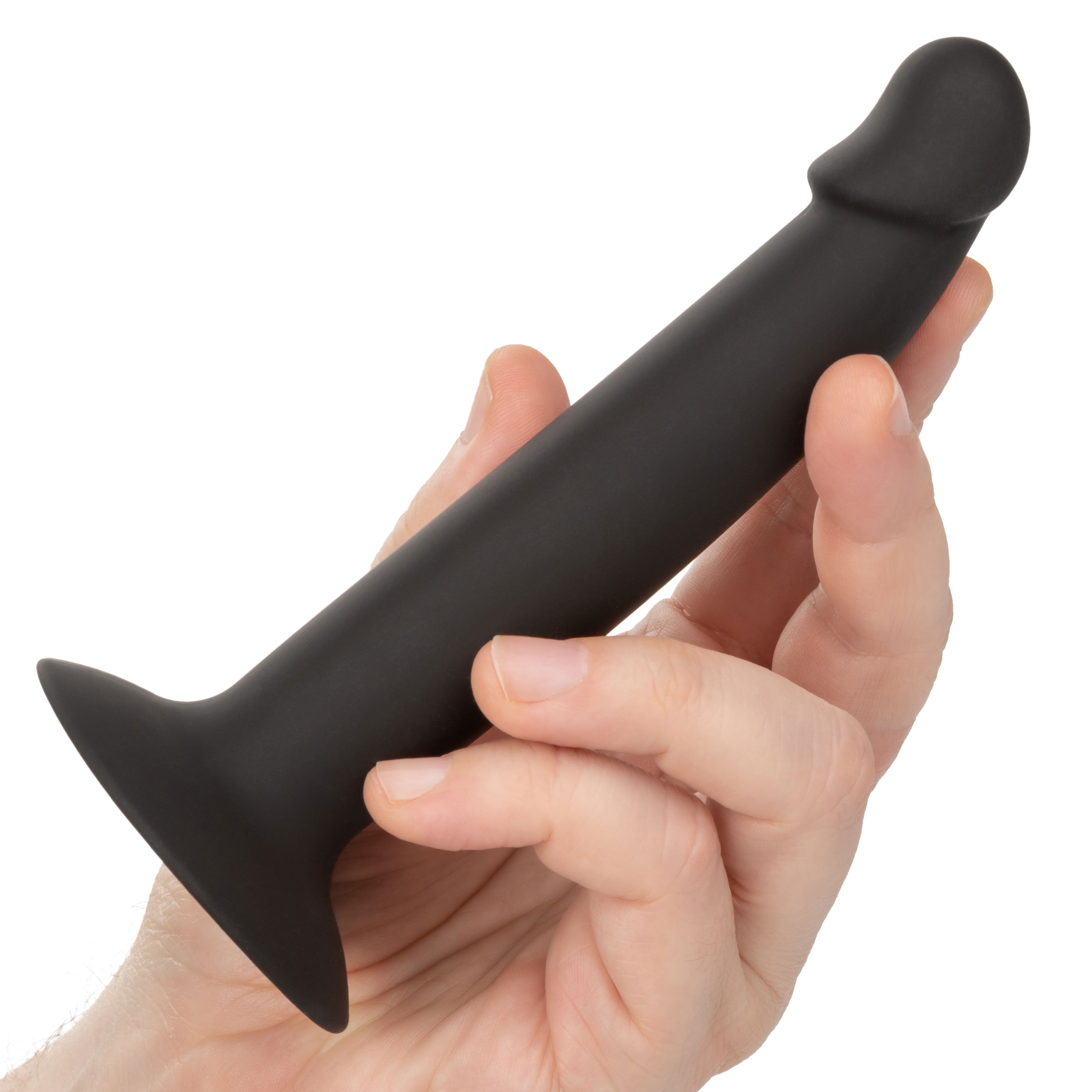 CalExotics Silicone Slim Anal Stud Black Slim Shaft with Suction Cup Base > Anal Range > Butt Plugs
