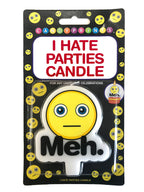 I Hate Parties Meh Candle Funny Birthday Party Supplies Gift Default Title > Candles > Novelty