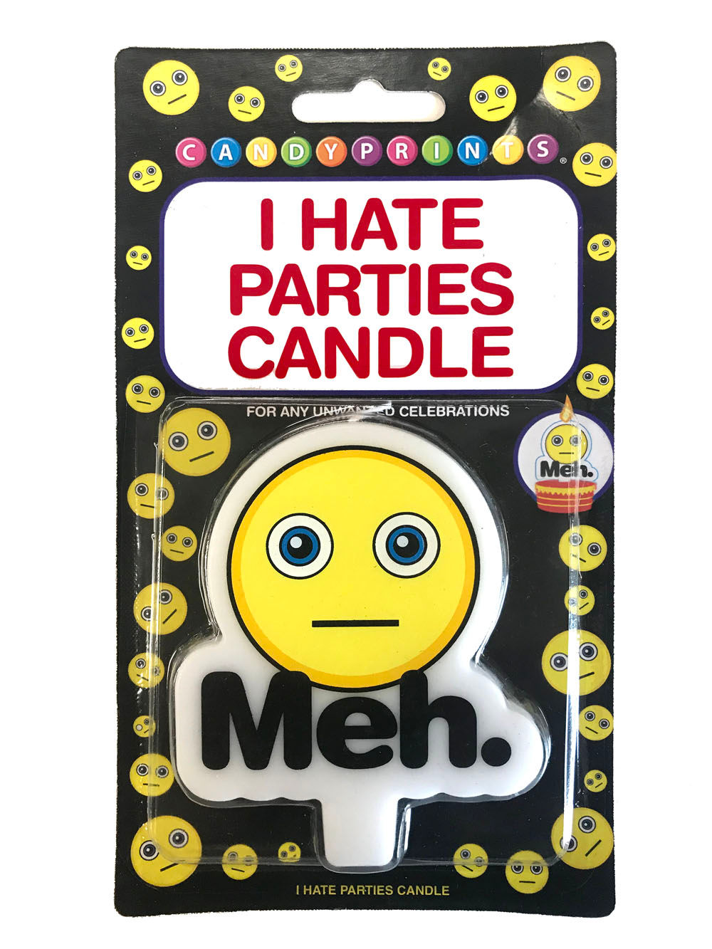 I Hate Parties Meh Candle Funny Birthday Party Supplies Gift Default Title Novelty Candles