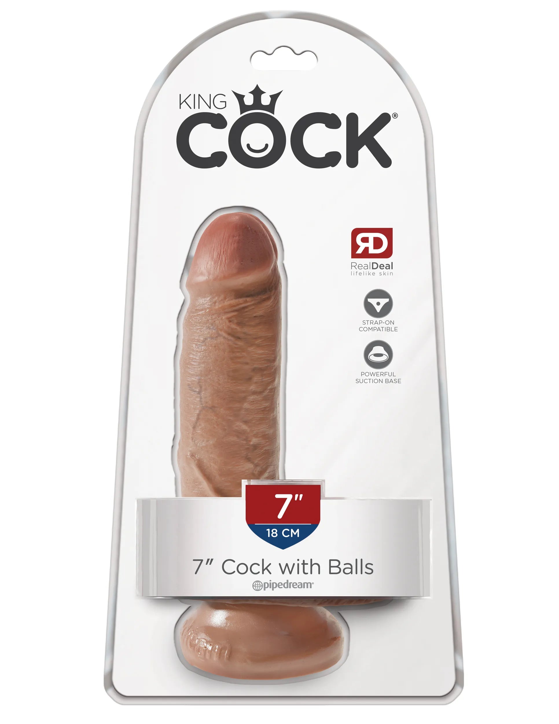 Pipedream King Cock 7 Inch Suction-Style Dildo with Balls > Dildos > Realistic Dildos