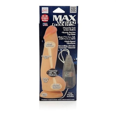 Max Vibrating Realistic Dong with Balls and Suction Base Dongs Realistic