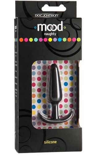 Mood Naughty Small Black Silicone Plug for Comfortable Play Black Butt Plugs