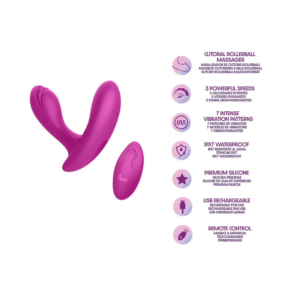 Epiphany Clitoral Rollerball Panty Vibe (Berry) – Remote-Controlled Dual Motor Panty Vibrator > Sex Toys For Ladies > Panty Vibes