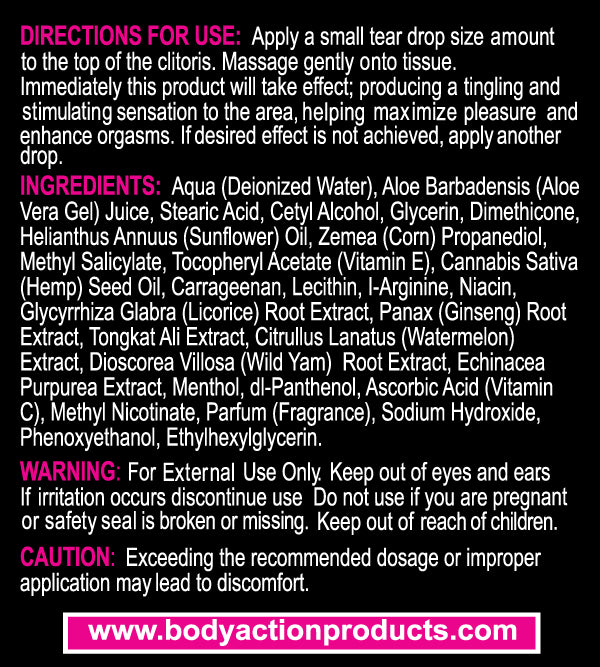 Hempleasure Maximum Strength Arousal Cream for Women 15ml Enhancers Female