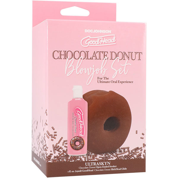 Goodhead Chocolate Donut – Textured Open-Ended Donut Stroker Set Brown Strokers - Manual
