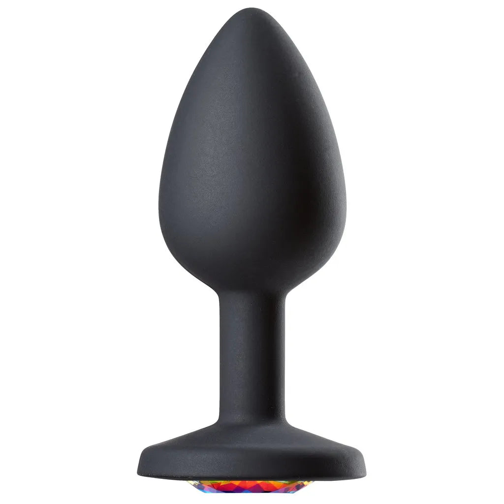 Cloud 9 Novelties Gems Jeweled Silicone Anal Plug Small Black > Anal Range > Jewel Butt Plugs Main image