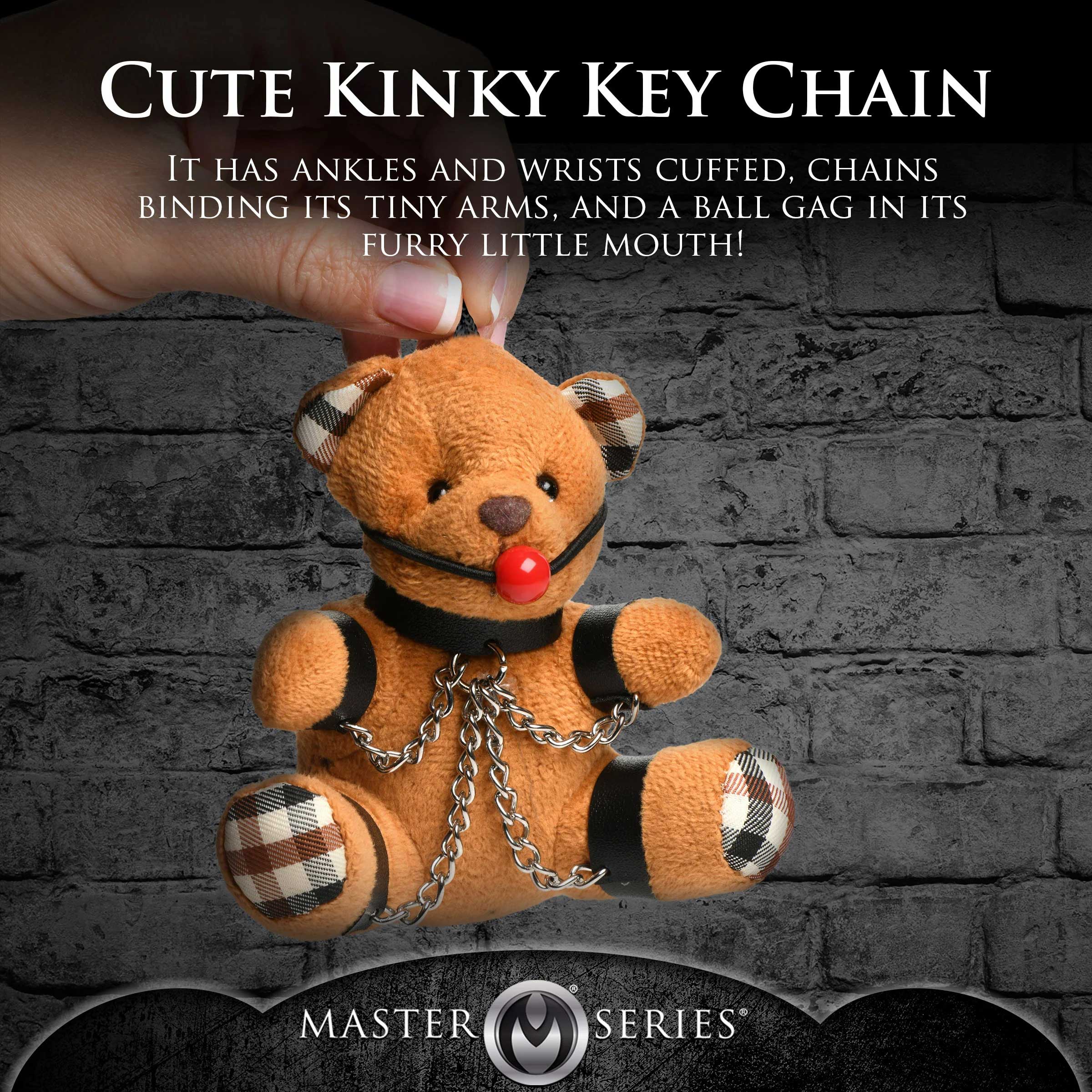 Gagged Teddy Bear Keychain Adult Intimacy Novelty Gift Key Chains