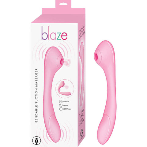 Blaze Bendable Suction Massager Pink Wireless Adult Vibrator Suction Stimulator
