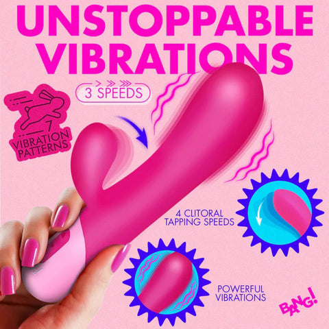 Clit Tapping Vibrating Rabbit (Pink) – Flexible Silicone Rabbit Vibrator > Vibrators > Ladies > Rabbit