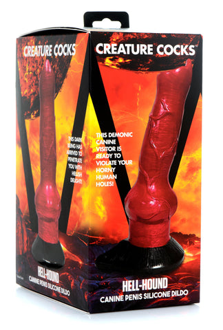 Creature Cocks Hell-Hound Canine Penis Silicone Dildo with Suction Cup Base Fantasy Dongs