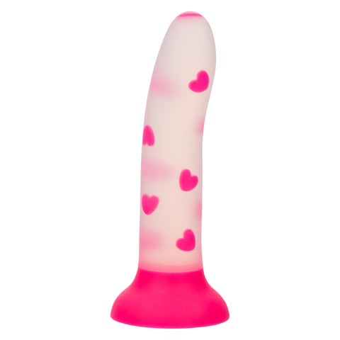 Glow Stick Heart Pink Bendable Silicone Dildo for Adults DONGS
