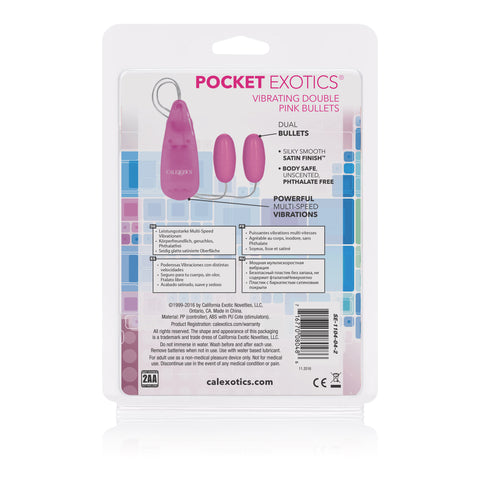 Pocket Exotics Double Pink Passion Vibrating Bullets Toy BULLETS