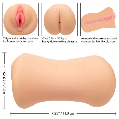 Stroke It Dual Entry Pussy and Ass – Double-Ended Stroker Sleeve > Sex Toys For Men > Masturbators > Manual