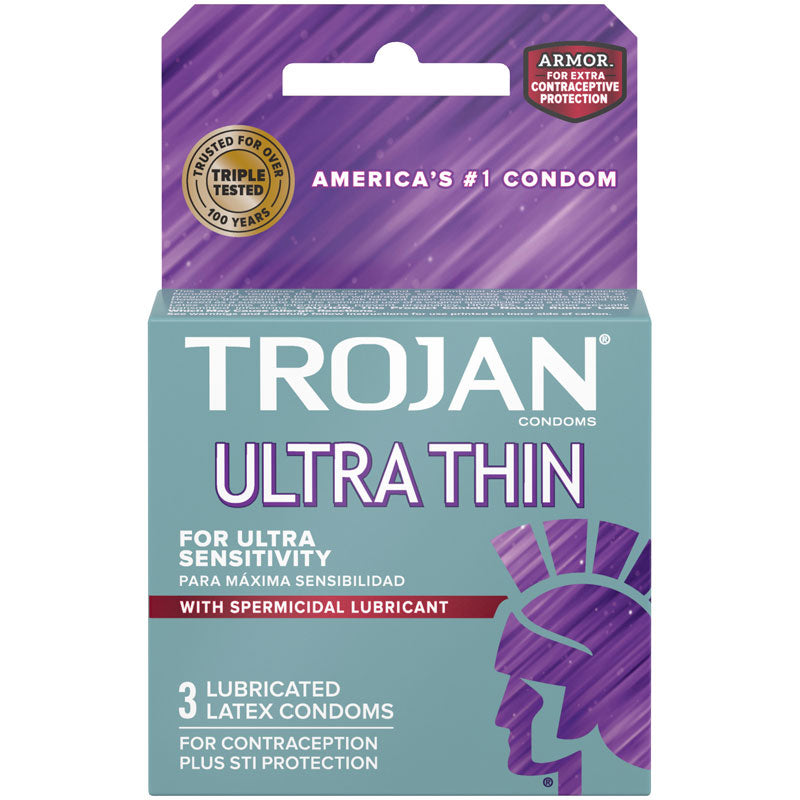 Trojan Ultra Thin Armor Spermicidal Condoms - 3 Pack Default Title > Essentials > Condoms