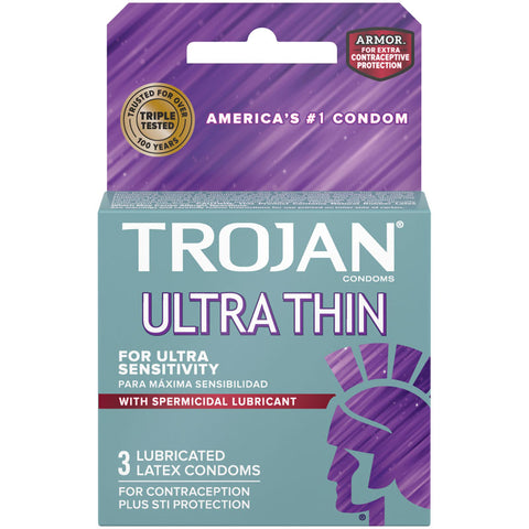 Trojan Ultra Thin Armor Spermicidal Condoms - 3 Pack Default Title > Essentials > Condoms