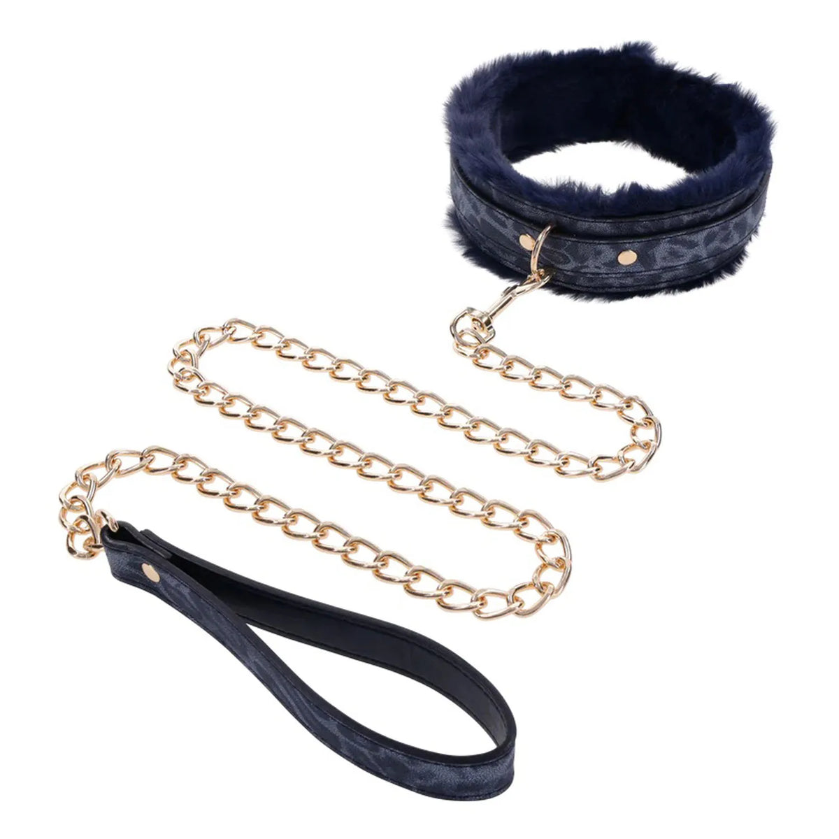 Cougar Fur Collar and Leash Set – Luxury Adjustable Collar and Leash Blue > Bondage Gear > Collars & Leashes