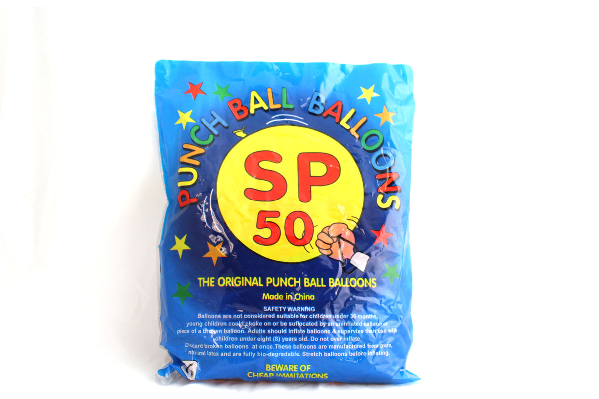 50 Pack Colorful Punch Ball Balloons - Biodegradable > Novelties > Party Supplies