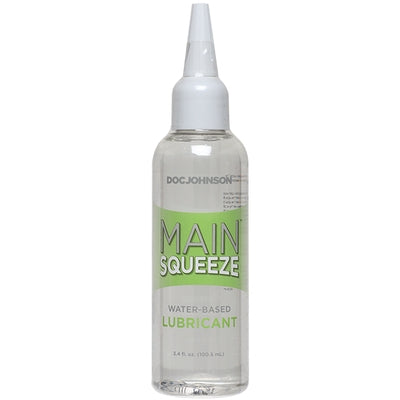 Main Squeeze Water Based Lubricant 3.4 Fl Oz Clear Bottle with Precision Nozzle Default Title Lubricants, Creams & Glides
