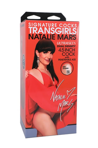 Signature Transgirl Natalie Mars 4.5 Inch Ultraskyn Dual Density Cock with Penetrable Ass