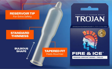Trojan Fire and Ice Dual Action Lubricated Condoms - 3 Pack > Essentials > Condoms