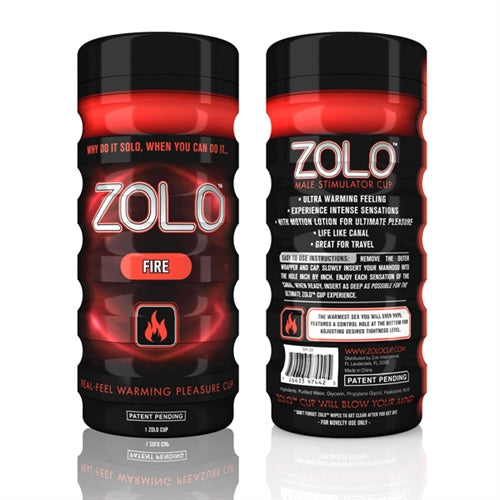 Zolo Fire Masturbator Cup Ergonomic Stimulation Toy Red Strokers - Manual