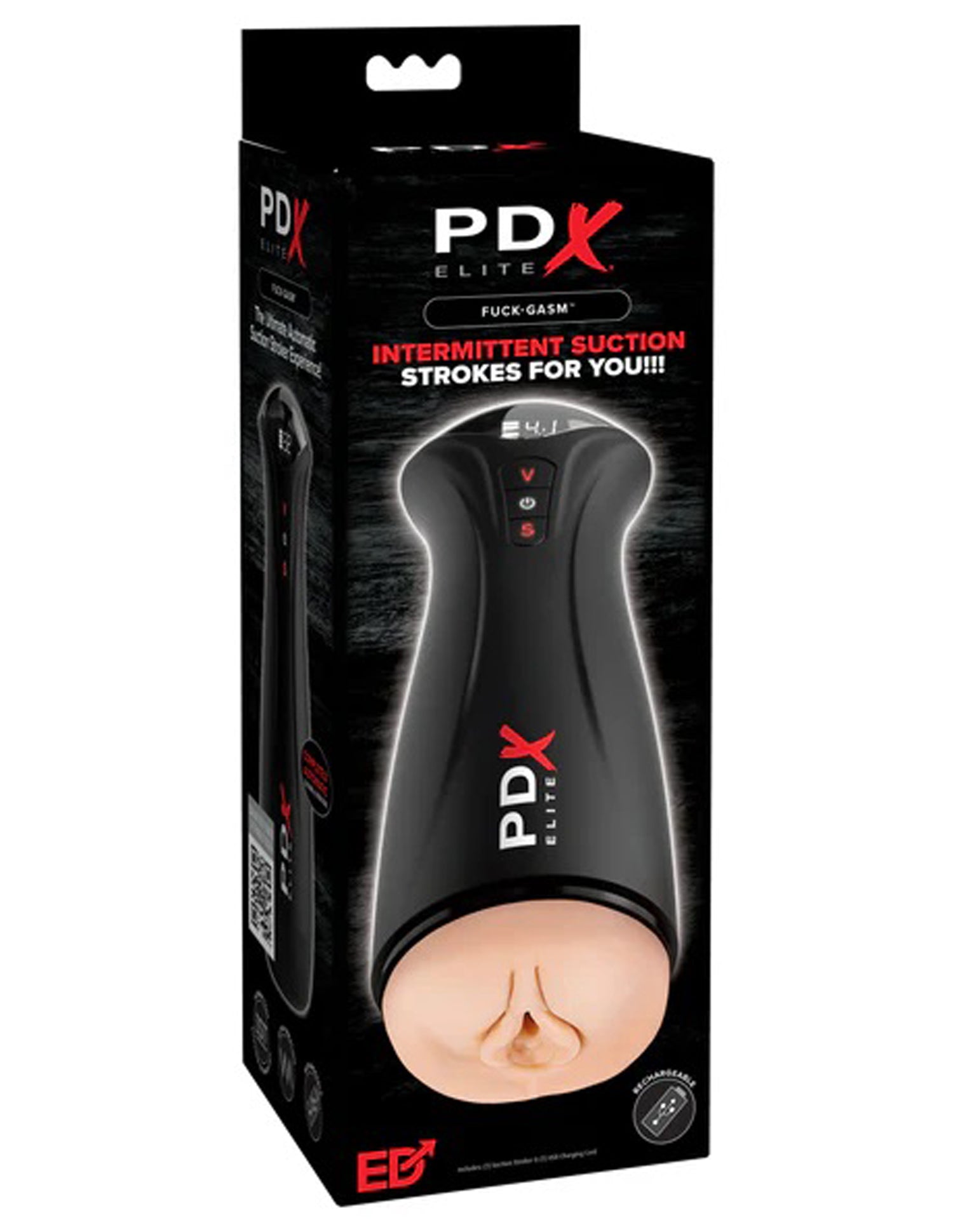 PDX Elite Fuck-Gasm USB Rechargeable Auto Stroker Beige Strokers - Manual