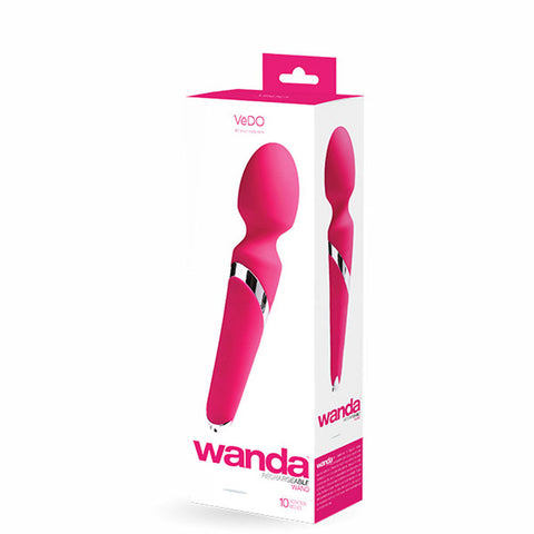 Wanda Rechargeable Wand Massager with 10 Powerful Vibrations Pink Electric Massager