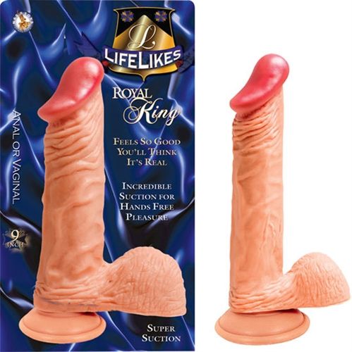 Lifelike Flesh Royal King 9 Inch Realistic Adult Intimacy Toy Beige Dongs Realistic