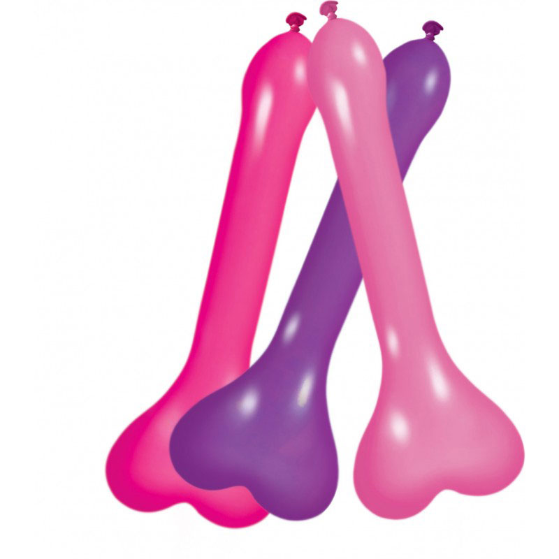 Pecker Balloons Assorted Colors 6 Pc Box Adult Party Supplies Multi Bachelor & Bachelorette Items