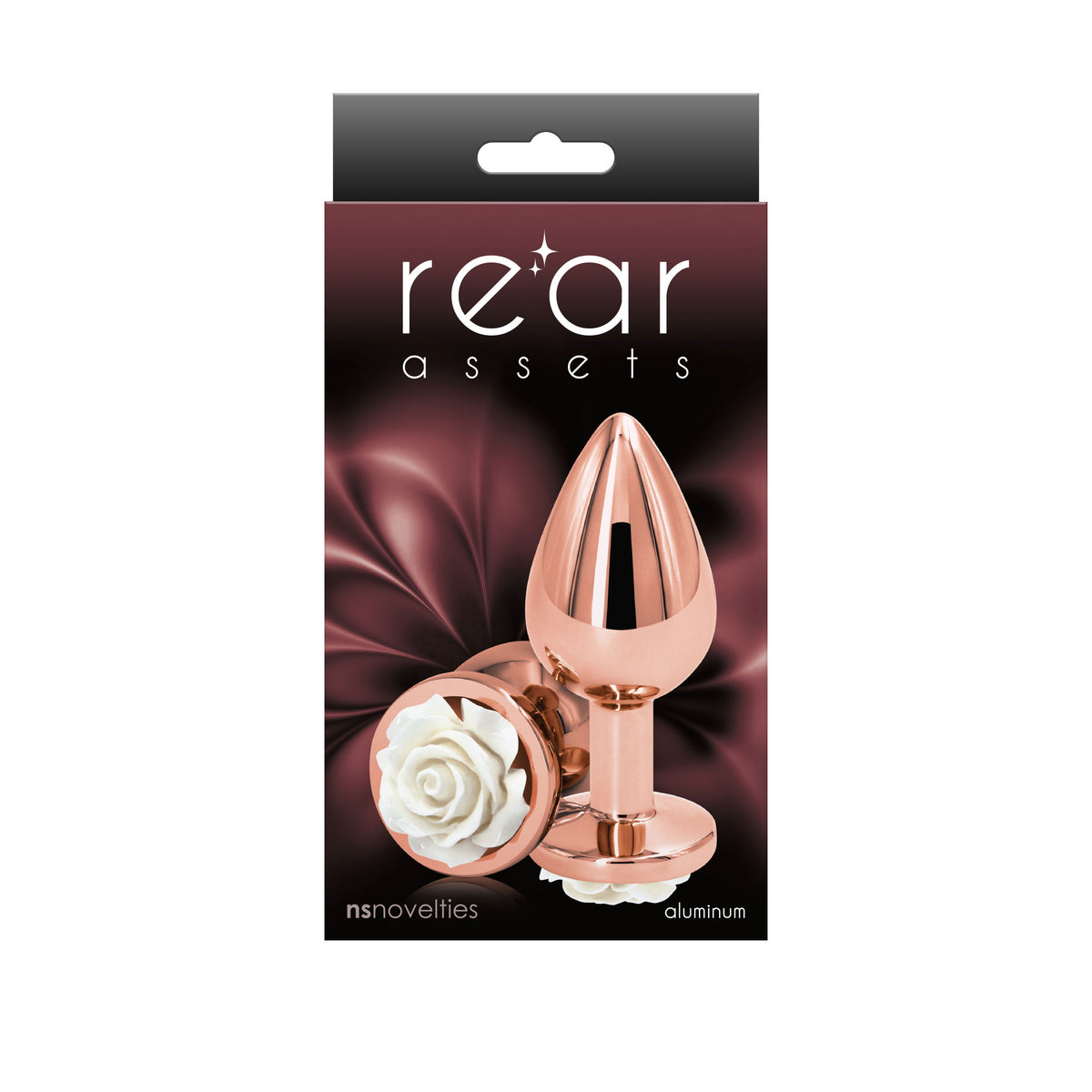 Rear Assets Rose Medium (White) – 8.9 cm Metal Butt Plug Rose gold Medium > Anal Range > Jewel Butt Plugs