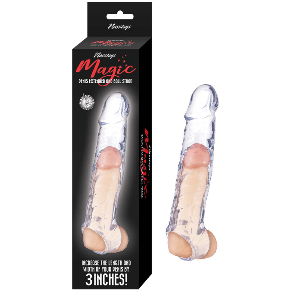 Nasstoys Magic Penis Extender and Ball Strap Clear 6.5 Inch Clear SLEEVES