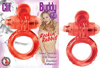 Nasstoys Red Stretchy Jelly Vibrating Clit Stimulating Ring Red > Cock Ring > Vibrating