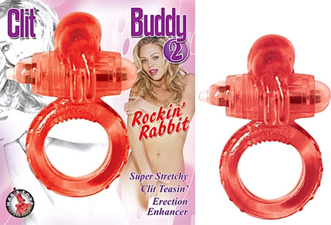 Nasstoys Red Stretchy Jelly Vibrating Clit Stimulating Ring Red Cock Rings Vibrating