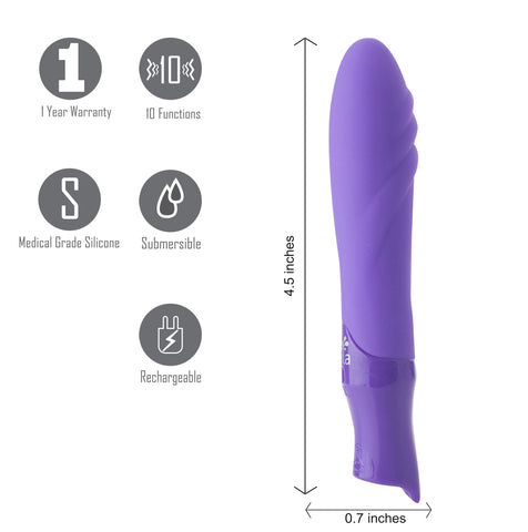 Margo Silicone Textured Bullet Vibrator Neon Purple Small BULLETS