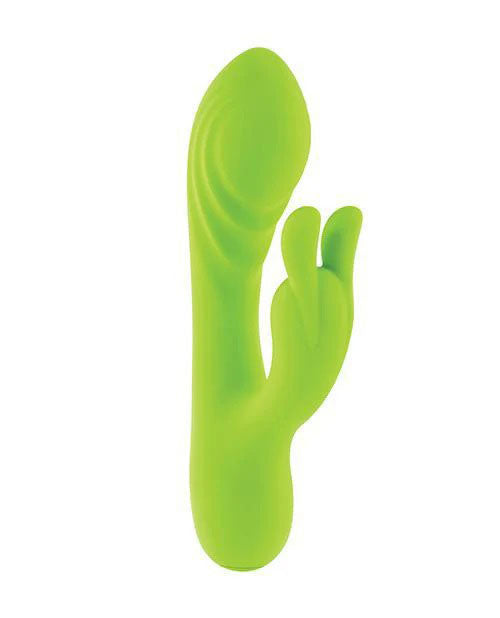 Brat Bunny Green 6.38 Inch Electric Dual Motor Silicone Rabbit Vibrator > Vibrators > Ladies > Rabbit