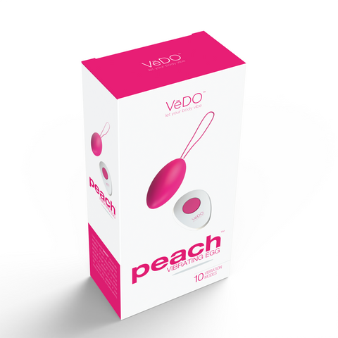 Peach Vibrating Egg in Foxy Pink Quiet Powerful Adult Toy
