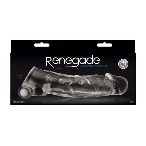 Renegade Manaconda Clear Vibrating Penis Extension Sleeve Cockrings